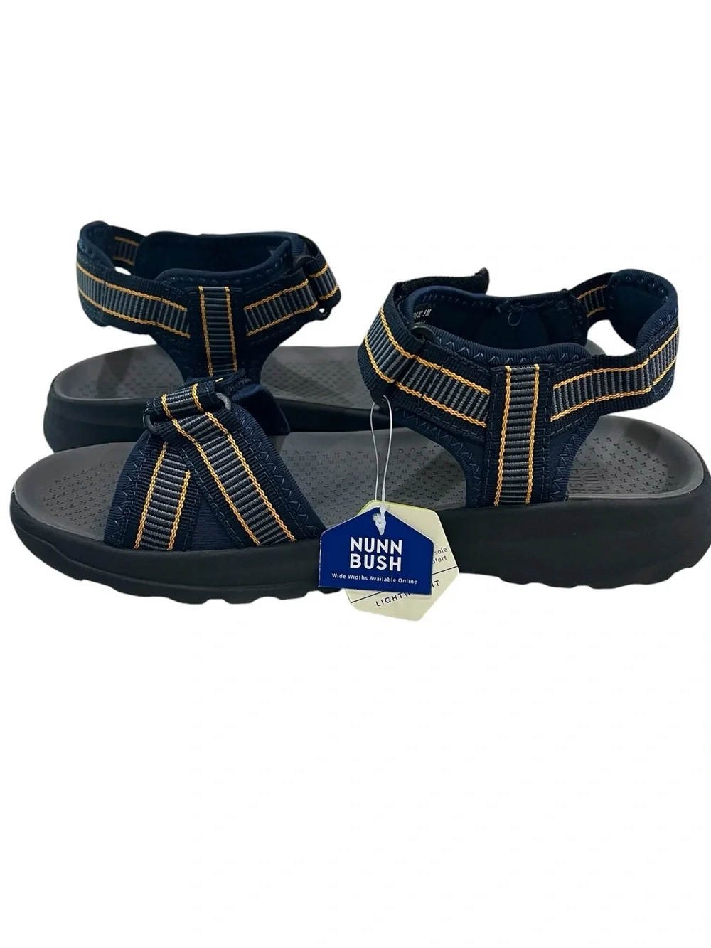 Nunn Bush Huck Sport Sandals Men’s 9 Navy Adjustable Comfort Lightweight NIB
